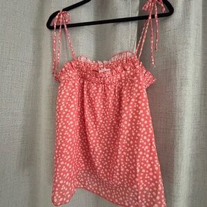 Pink Polka Dot Sleeveless Top